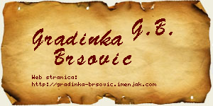 Gradinka Bršović vizit kartica